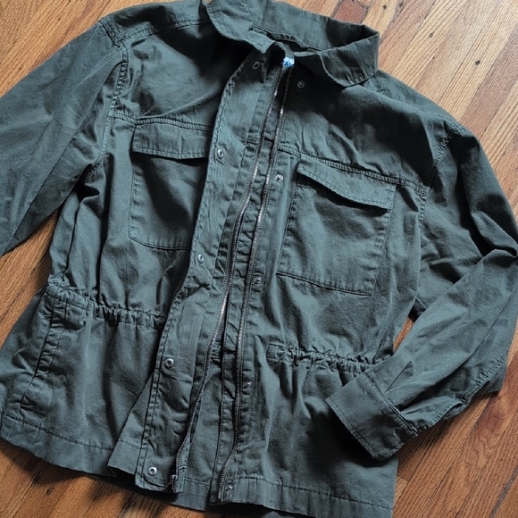 Old Navy Khaki Green Zip-Up Utility Jacket - Picture 3 of 3